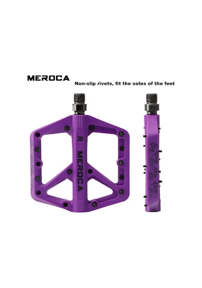 Bisiklet Pedal Meroca Rulmanlı Çivili Mor