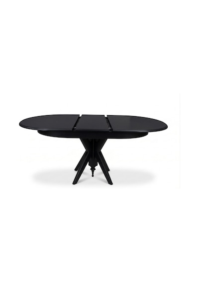 Vintera Açılır Oval Ahşap Mutfak Masası 80x120 Siyah