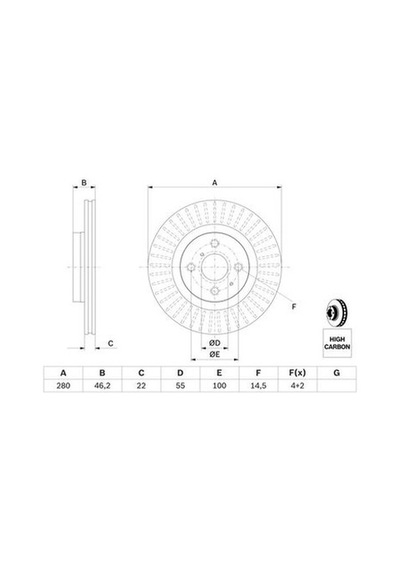 Toyota Yaris P13 11-20 1.5 Hybrıd 2014-2020 Bosch Ön Disk 254mm 2 Adet