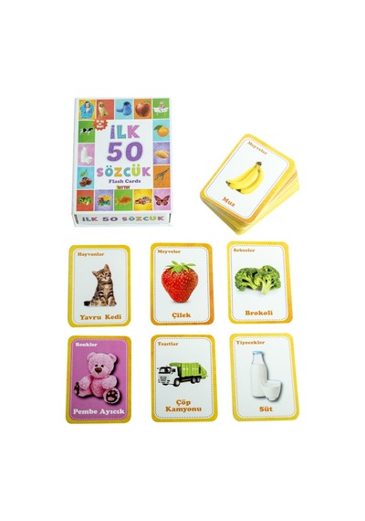 İlk 50 Sözcük Kart Bebekler İçin Öğrenme Konuşma Yardımcı Flash Cards