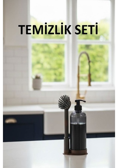Çok Amaçlı Temizlik Fırçası Ve Sabunluk, Temizlik Seti, Deterjanlık Ve Fırçası Seti Çok Renkli