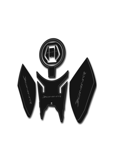 Hades Bajaj Dominar 250 Uyumlu Tank Pad Seti Gri 4 Parça Depo Koruma Siyah