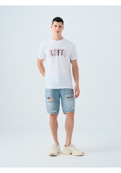Lf2036216 Erkek Kot&kanvas Şort Oscar Lıght Wash Denim
