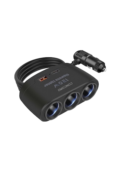 Concord C-778 120w Çakmaklık Çoğaltıcı + Type-c + Usb Çıkışlı