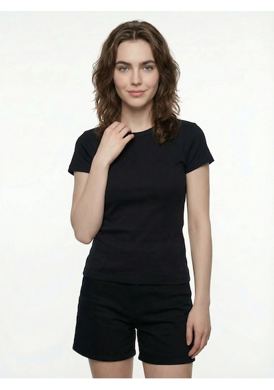 Kadın T-shirt Lf2042935 Black Siyah