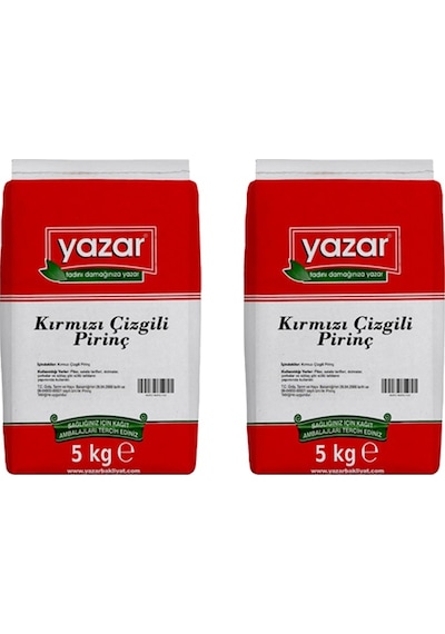 Yazar Kırmızı Çizgili Yerli Pirinç 2 x 5 KG