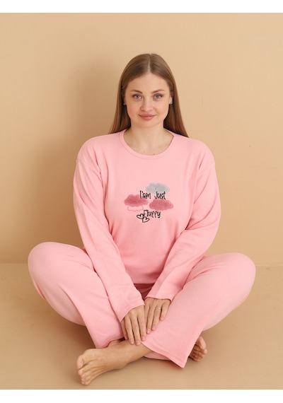 Wordex Fawn 1108 İnterlok Büyük Beden Bulut Desenli Kışlık Ev Kadın Pijama Takımı Soft Pembe Wordex Fawn 1108 İnterlok Büyük Beden Bulut Desenli Kışlık Ev Kadın Pijama Takımı Soft Pembe