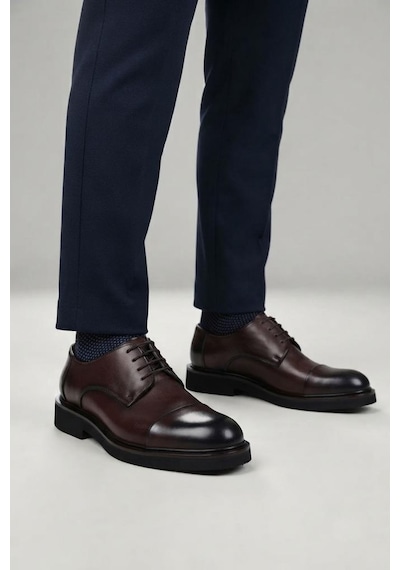 Pisagor Ps-74749 Hakiki Deri Erkek Exclusıve Oxford Günlük Ayakkabı Kahve