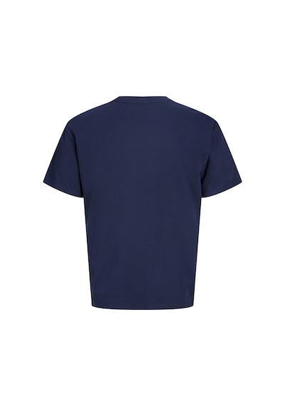 Jack & Jones Erkek Gögüs Baskili Relaxed Fit Bisiklet Yaka Tisört - Abbo - 12298470 Lacivert