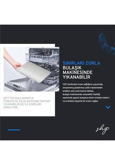 Tasarımlı 304 Paslanmaz Çelik Kesme Tahtası 3lü Set Saklama Kılıfı Kesme Tahtası Ve Silikon Kaydırmaz Mat 1 5 Diğer