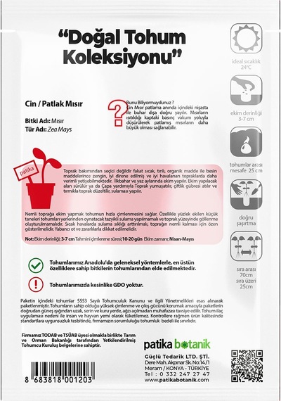 40 Adet Ata Tohumu Yerli Cin Mısır Popcorn