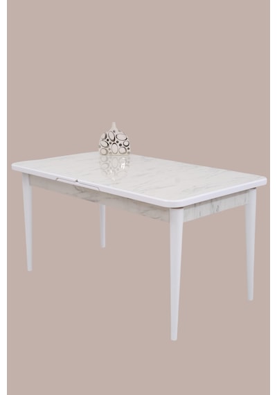 Duru Mdf Lak Panel Açılır Yemek Mutfak Masası 90x160 Beyaz