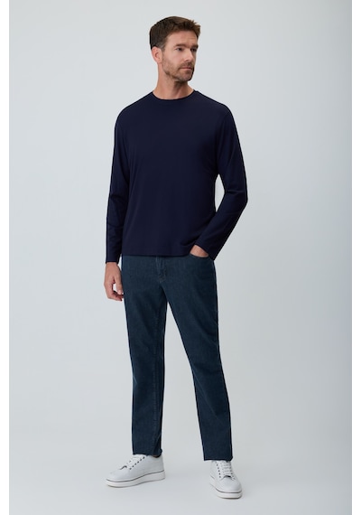 Morven Erkek Lacivert Bisiklet Yaka Rayon Sweatshirt 27ks063001200 Lacivert