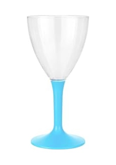 Mika Plastik Kadeh Lüks Turkuaz Ayaklı Şarap Bardağı 150 Ml 10'lu Ahşap
