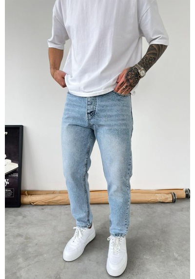 Buz Mavi Soft Degrade Boyfriend Pantolon