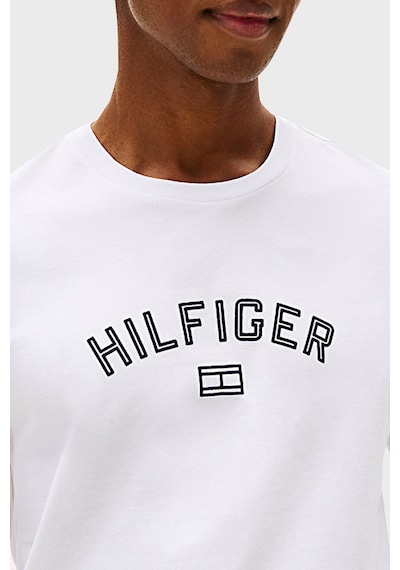 Tommyhilfiger Regular Fit Bisiklet Yaka Logolu Erkek T Shirt Beyaz
