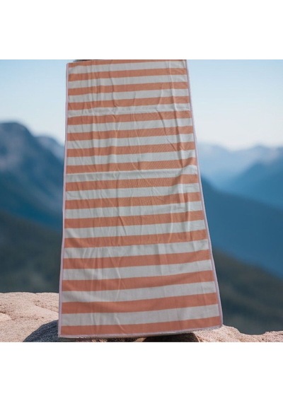Özdilek Double Color Strıpe Plaj Havlusu 70x145 Turuncu-pembe