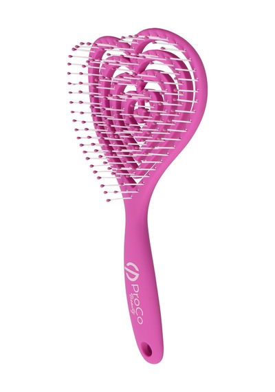 Love Brush Esnek Kalp Saç Fırçası - Yumuşak Dokulu, Saç Açma Ve Tarama Mor