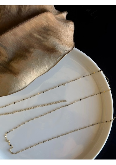60cm Gold Lip Dudak Zincirli Çelik Bel Takısı Glorius Serisi Gold