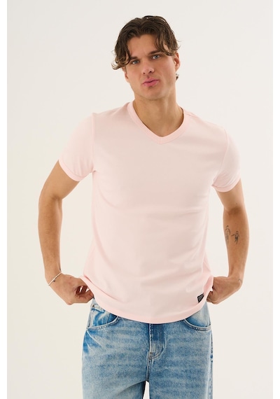 Alexander Gardi V Yaka Kısa Kollu Erkek T-shirt Pembe