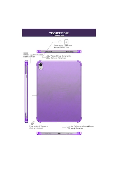 Ipad Air 13" M4 M3 M2 Uyumlu Kılıf Ultra İnce Akıllı Uyku Modlu Standlı Zarif Koruyucu Kapak Kapaklı Kılıf