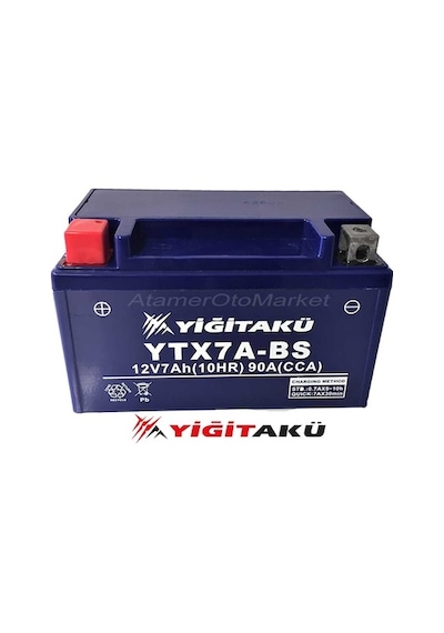 12 V 7 AH-AMPER YTX7A BS YİĞİT AKÜ MOTOSİKLET AKÜSÜ,2021