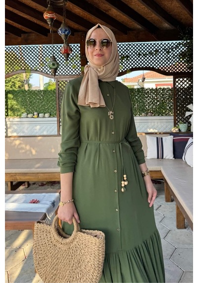 Süreyya Gömlek Elbise Haki