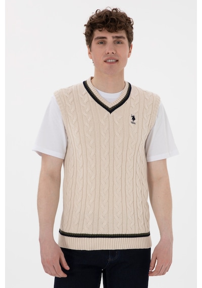 U.s. Polo Assn. Erkek Krem Süveter 50295889-vr071 Krem