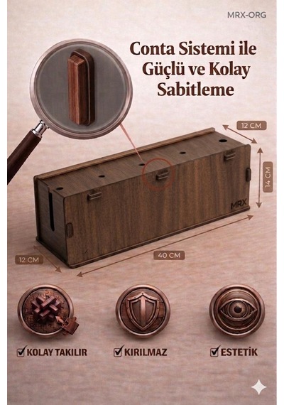 Mrx -org Priz Organizer Kablo Düzenleyici Kutu & Kablo Gizleyici, Dekoratif Açık Meşe