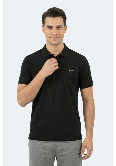 Slazenger Katına Erkek Polo Yaka Siyah Tişört