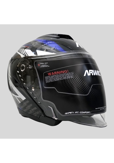 Arwic Street Model Yarım Motosiklet Kaskı Ar836 Mavi