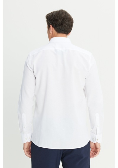 Erkek Beyaz Slim Fit Dar Kesim Düğmeli Yaka Pamuklu Gömlek Beyaz Erkek Beyaz Slim Fit Dar Kesim Düğmeli Yaka Pamuklu Gömlek Beyaz