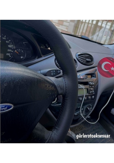 Ford Focus 1 Direksiyon Kılıfı Dikmeli Soft Siyah ( 38×10.5Cm )