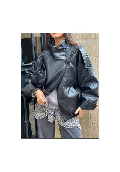 Sinemkivanc Co Viral Oversize Kadın Deri Ceket Yüksek Yaka Siyah Urban Style Kadın Deri Ceket Siyah&black Siyah&Black Sinemkivanc Co Viral Oversize Kadın Deri Ceket Yüksek Yaka Siyah Urban Style Kadın Deri Ceket Siyah&black Siyah&Black