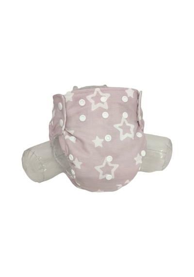 Bezhane Baby Yıkanabilir Bebek Bezi Pembe Beyaz Yıldızlı 3kg-12k