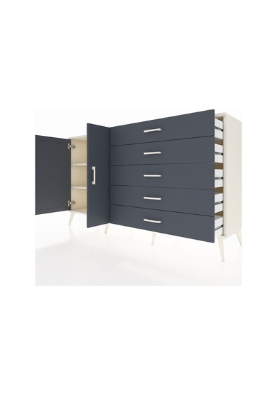 Hyperion Konsol 4 Raflı 5 Çekmeceli 2 Kapaklı 176x44x99 Aytaşı-antrasit Aytası/antrasıt - Aytası Hyperion Konsol 4 Raflı 5 Çekmeceli 2 Kapaklı 176x44x99 Aytaşı-antrasit Aytası/antrasıt - Aytası