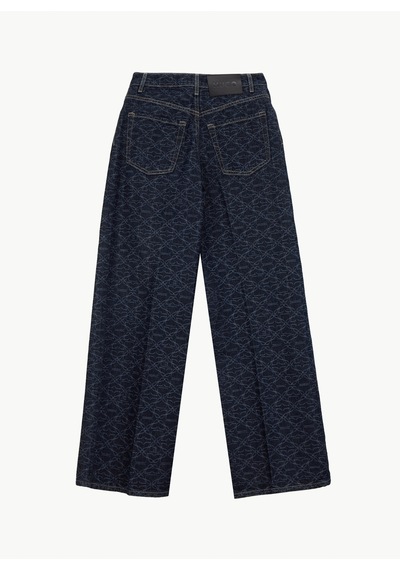 Hugo Lacivert Kadın %100 Pamuk Denim Pantolon 50541522
