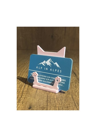 Kedi Temalı Kartvizitlik - Vetpati Toz Pembe