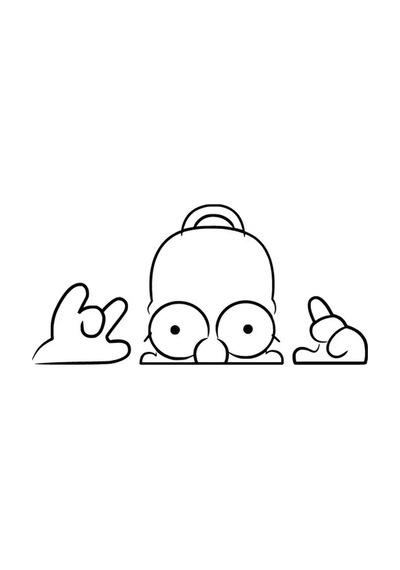 Homer Simspon Duvar Dekor Sticker 40 X 20 Cm