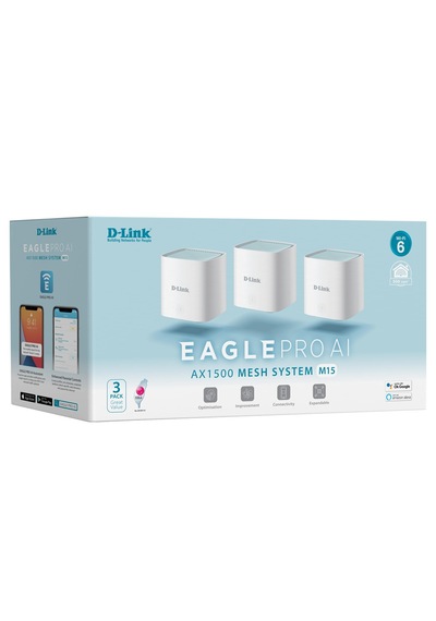 D-link M15/mna3 Kablosuz Ax1500 Dual Band Aı Mesh Router Kit 3'lü Paket