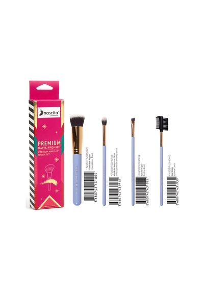 Nascita Premium Makyaj Fırça Seti 4 Lü Fondöten Far Eyeliner Ve Kaş Fırça Seti