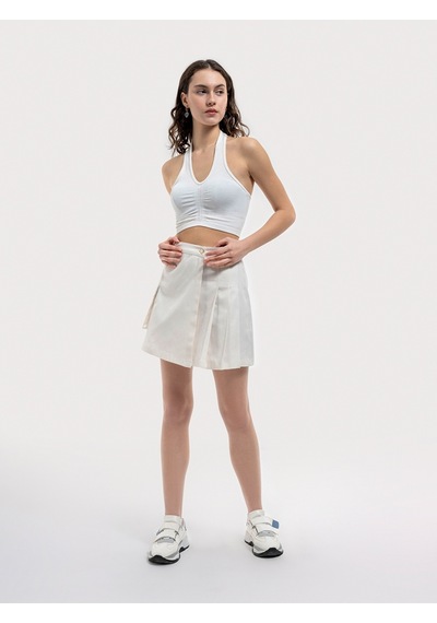 Regular Fit Kadın Etek Beyaz