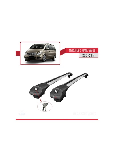 Mercedes Viano 2010-2014 Arası İle Uyumlu Ace-1 Ara Atkı Tavan Barı Gri
