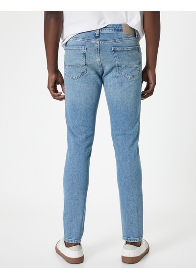 Koton Skinny Fit Kot Pantolon - Michael Jean Açık İndigo 4sam40027nd