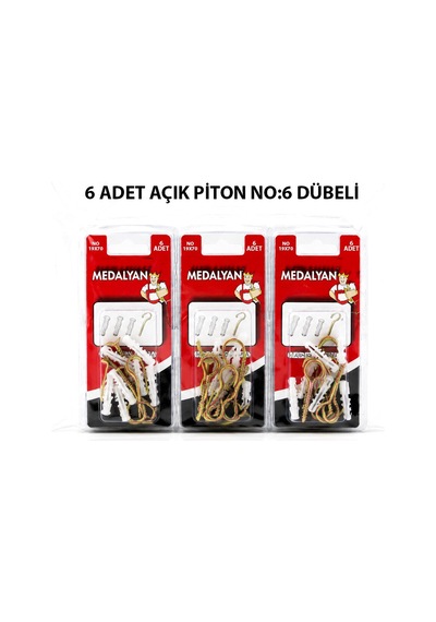 Medalyan Dl-26 Açık Piton Dübelli - 19x70 Mm 6 Adet- 12'li Paket Diğer