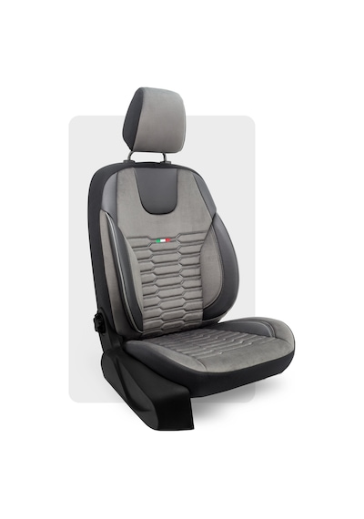 Otexo Bellucci Transit Yeni Model Kolçaklı 2014+ Airbag Uyumlu Universal Taytüyü Oto Koltuk Kılıfı Siyah - Füme