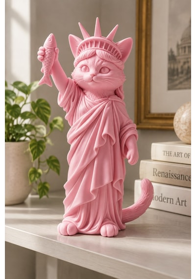 Özgürlüğün Kedisi Figürlü Dekoratif Biblo - Büyük Boy - 22cm 91981873