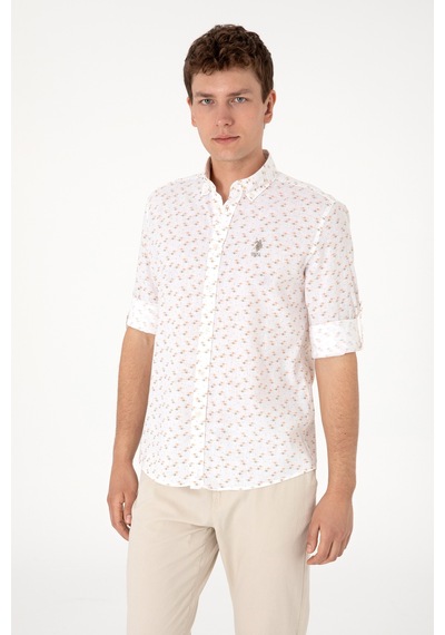 U.s. Polo Assn. Erkek Haki Gömlek Desenli 50288374-vr027 Haki