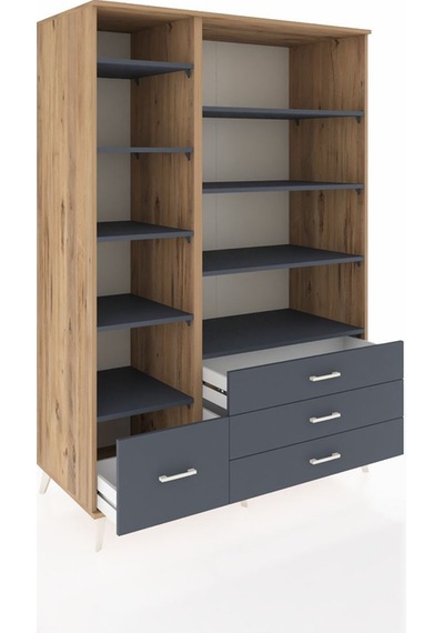 Kronos Dolap 9 Raflı 4 Çekmeceli 132x59x195 Çam-antrasit/antrasit Antrasıt/antrasıt Kronos Dolap 9 Raflı 4 Çekmeceli 132x59x195 Çam-antrasit/antrasit Antrasıt/antrasıt