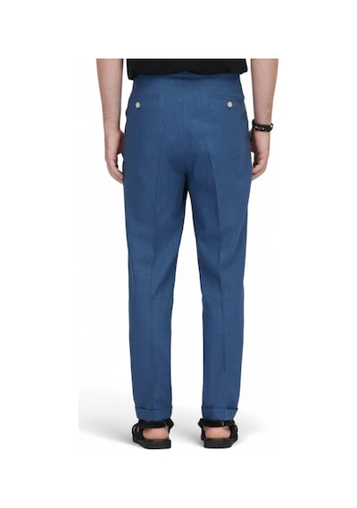 Kip İndigo Dokuma Carrot Fit Casual Pamuk Karışımlı Pantolon İndigo
